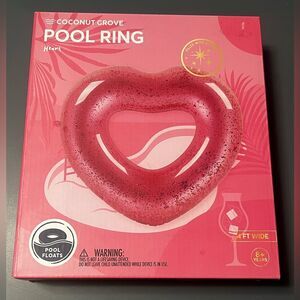 Coconut Grove Heart Shaped Glitter Pool Float Ring (4ft Wide)